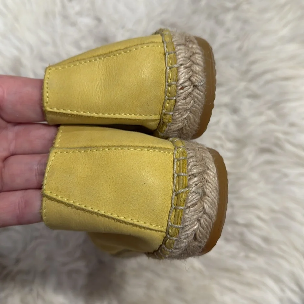 Free People Yellow Laurel Canyon Leather Espadrille Flats Size 36 EU 5.5-6‎ US
